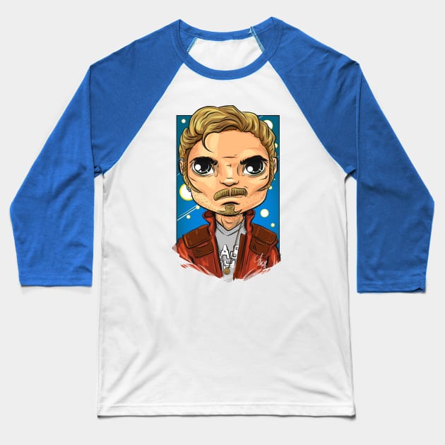 Pop Culture Caricature #12 - Starlord Baseball T-Shirt by yazgar